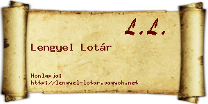 Lengyel Lotár névjegykártya